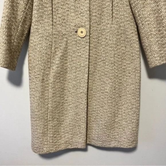 Vintage Made in Bulgaria Wool blend Oatmeal long peacoat size 10 US - Picture 10 of 10